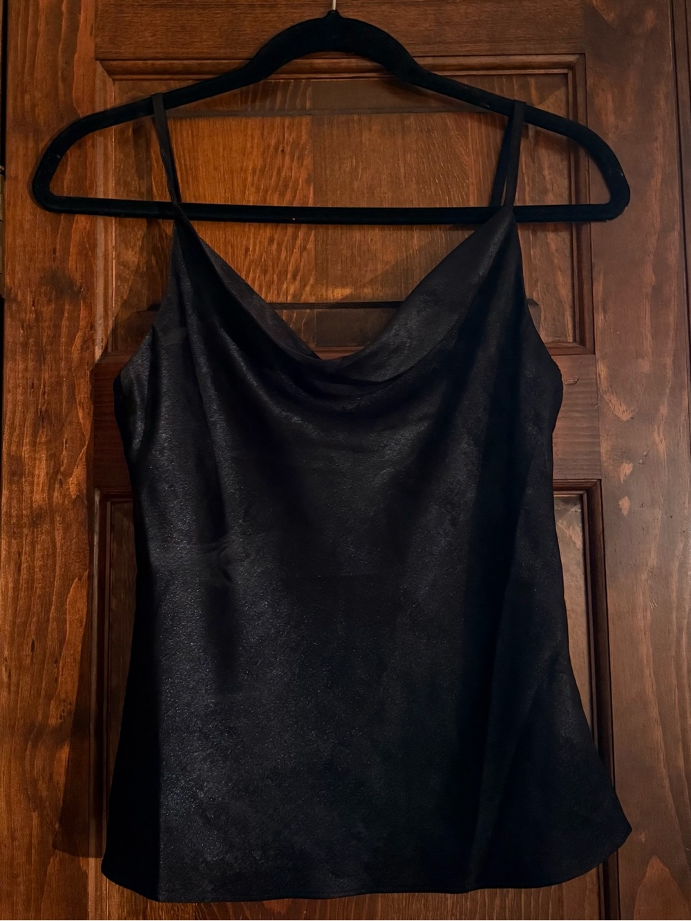 Black Satin Cowl Neck Camisole